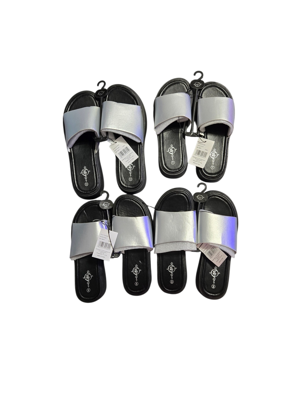 Soul Mates Silver Platform Sandals Slides Comfort Chic Summer